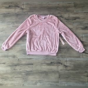 Faux Fur Women Crewneck Winter Fashion Long Sleeve Sherpa Furry Trendy Top